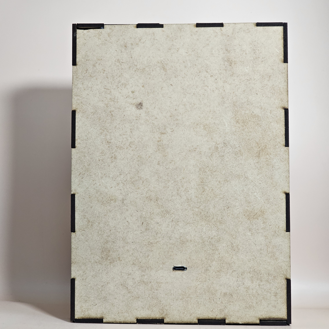 Imagen de ejemplo, caja de luz para lampara retro iluminada (Vista trasera)