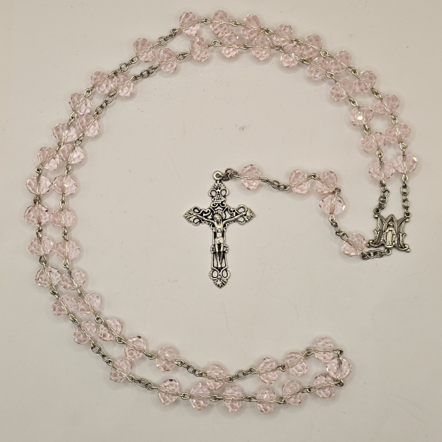 Rosario con cuentas grandes con Medalla de la Virgen María Auxiliadora y de la Virgen Milagrosa, Crucifijo de Cristo Crucificado
