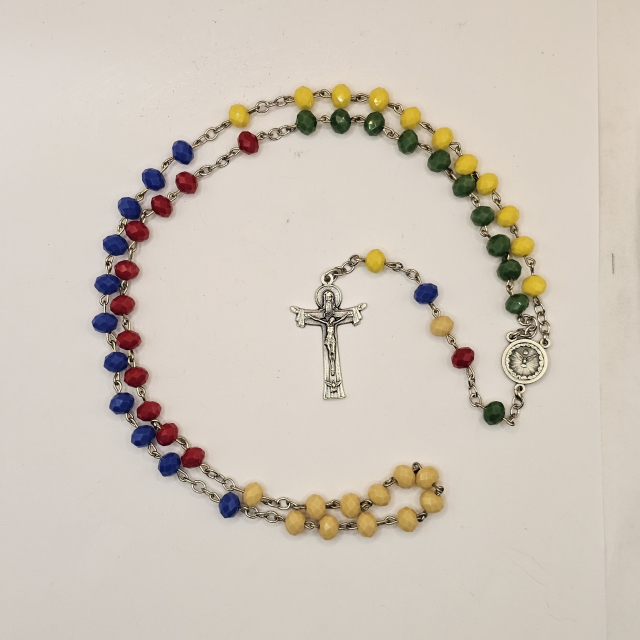 Rosario misionero con Medalla Del Espiritu Santo y De la sagrada familia, Crucifijo De Cristo Crucificado y la Santísima Trinidad