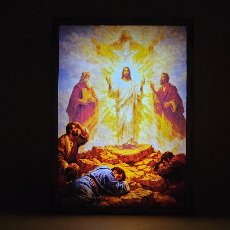 Lámpara LED de la Transfiguración del Señor con Jesús, Moisés, Elías y tres apóstoles - Galeria