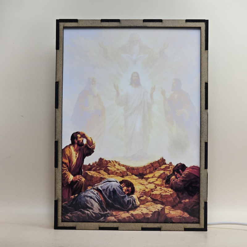 Lámpara LED de la Transfiguración del Señor con Jesús, Moisés, Elías y tres apóstoles - Galeria
