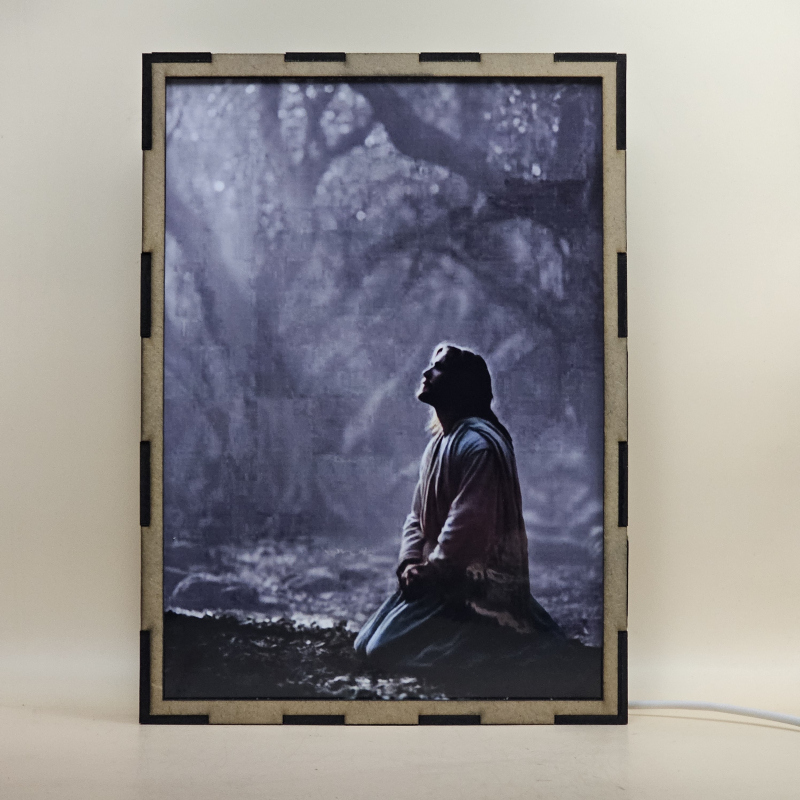 Jesús orando en Getsemaní bajo un haz de luz - Galeria