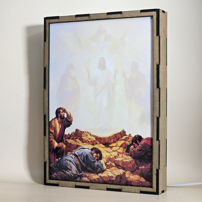 Lámpara LED de la Transfiguración del Señor con Jesús, Moisés, Elías y tres apóstoles - Galeria