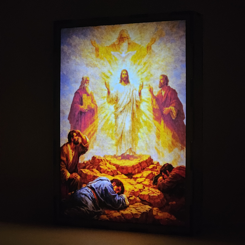 Lámpara LED de la Transfiguración del Señor con Jesús, Moisés, Elías y tres apóstoles - Galeria