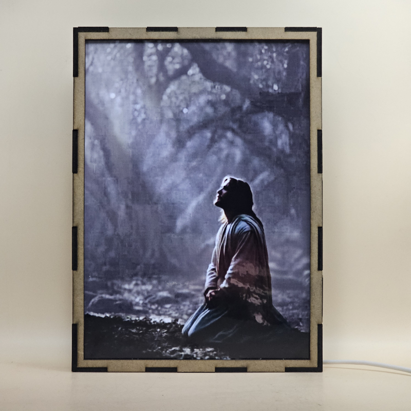 Jesús orando en Getsemaní bajo un haz de luz - Galeria